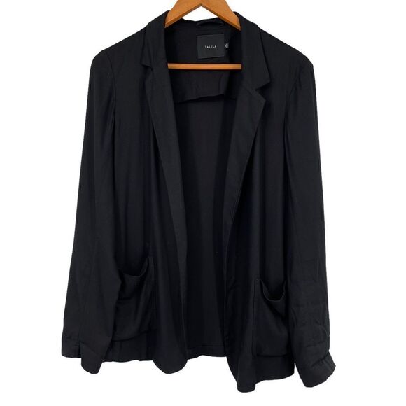 Talula Black Lightweight Minimalist Open Blazer with Pockets Size 10 - Picture 1 of 6